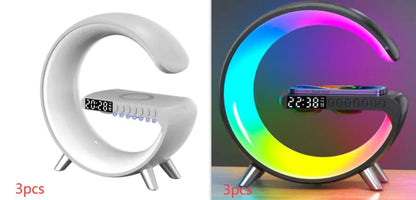 Intelligent G Shaped LED Lamp Bluetooth Speaker Wireless Charger