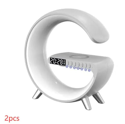 Intelligent G Shaped LED Lamp Bluetooth Speaker Wireless Charger