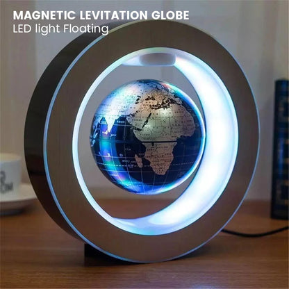 Magnetic Floating Globe Levitation Floating World Map With Led Light O Shape Frame Desk Gadget Decor