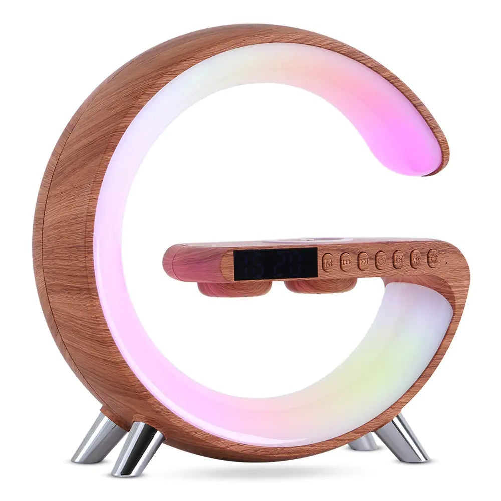 Intelligent G Shaped LED Lamp Bluetooth Speaker Wireless Charger